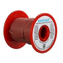 Fio de silicone BNTECHGO 20 AWG 100 pés de cobre flexível marrom