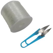 Fio De Silicone Elástico Transparente Pulseiras Artesanato 0.7mm 100 Mts com Tesourinha