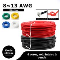 Fio De Silicone Flexível De 100m Em 6 Cores Para Extensão Elétrica De Bateria De Carro 8-13 AWG