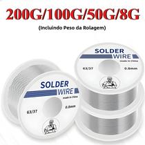 Fio De Solda De Alta Pureza 8g 50g 100g 200g 0.6/0.8/1/1.2mm Com Núcleo De Estanho E Resina Para