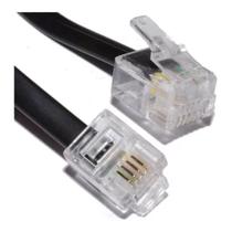 Fio De Telefone Fixo 2 Metros Rj11 X Rj11 Cabo 4 Vias Preto