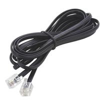 Fio de Telefone Fixo 3 Metros RJ11 X RJ11 Cabo 4 Vias Preto