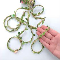 Fio Decorativo Juta com Folhas 3m para decoração de Casamento, Natal e Festa - Artesanato - ArtLille