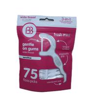 Fio dental 3 em 1 c/ haste - Brush Buddies - 75un. - Importado dos E.U.A. Fio dental 3 em 1 c/ haste - Brush Buddies - 75un. - Importado dos E.U.A.