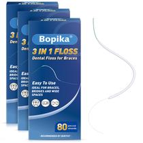 Fio dental Bopika 3 em 1 Ultimate para aparelho ortodôntico 80 fios x3 Fio dental Bopika 3 em 1 Ultimate para aparelho ortodôntico 80 fios x3