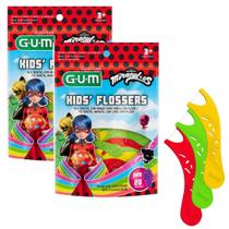 Fio Dental C/ Cabo Kids Flossers Uva Miraculous Gum C/40
