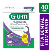 Fio Dental C/ Cabo Lilás Flossers Gum Ultra Deslizante C/40