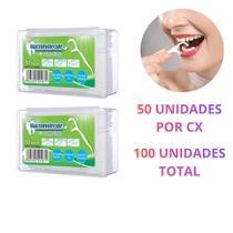 Fio Dental Com Haste 100 Unidades Uso Infantil E Adulto