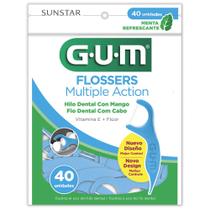 Fio Dental com Haste GUM Múltipla Ação Flúor Vitamina E Menta 40 unidades Fio Dental com Haste GUM Múltipla Ação Flúor Vitamina E Menta 40 unidades