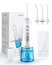 Fio dental de água sem fio Nicefeel 300 ml com 4 pontas de jato azul