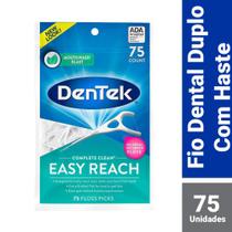 Fio Dental Dentek Floss Picks Complete Clean Easy Reach com 75 unidades
