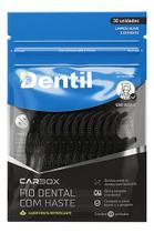 Fio Dental Dentil Haste Carvão Limpeza Dentes Gengivas C/ 30