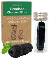Fio dental EcoYou de carvão ativado de bambu 2x30 m com menta e cera Fio dental EcoYou de carvão ativado de bambu 2x30 m com menta e cera