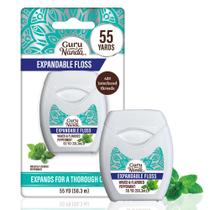 Fio dental expansível encerado com sabor menta GuruNanda 50 m