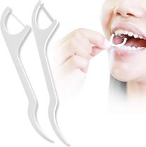 Fio dental floss picks com 50 unidades palito dental limpeza - ZoomJen