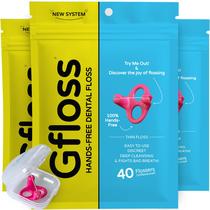 Fio dental Gfloss Hands-free, 40 unidades (pacote com 3) com estojo