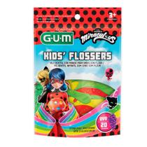 Fio Dental Gum Kids Flossers Miraculous Sabor Uva 20 Unidades