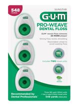 Fio dental GUM Pro-Weave, tecido resistente a fragmentos, 3 unidades