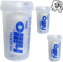 Fio Dental Hillo 1500 Metros Odontológico Kit 3 Rolos Dentes Mais Limpos