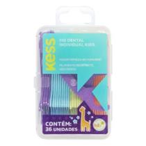 Fio Dental Individual Infantil 36Un Colorido Kess Fio Dental Individual Infantil 36Un Colorido Kess
