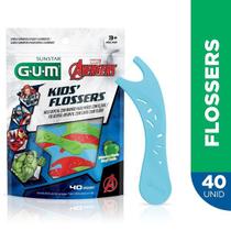 Fio Dental Infantil com Haste Flossers Avengers 40 Unidades (sabor Maçã Verde) GUM - Sunstar