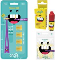 Fio dental infantil flosser 360 + refil - 6m+ - Angie