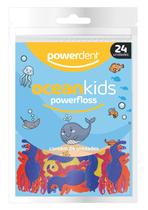 Fio Dental Ocean Kids Powerfloss Powerdent 24un Limpeza Bucal Infantil com Sabor Suave e Uso Diário