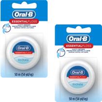 Fio dental Oral-B Essential Floss encerado sem sabor, pacote com 2 unidades Fio dental Oral-B Essential Floss encerado sem sabor, pacote com 2 unidades