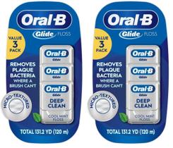 Fio dental Oral-B Glide Pro-Health Cool Mint, 40 ml, pacote com 6
