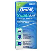 Fio dental Oral-B Super Floss Mint 50 fios pré-cortados