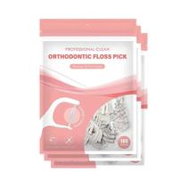 Fio Dental Ortodôntico Para Usuários De Aparelhos Dentários, Fio Duplo Para Dentes Apertados, Palito Fio Dental Ortodôntico Para Usuários De Aparelhos Dentários, Fio Duplo Para Dentes Apertados, Palito