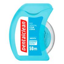 Fio Dental Premium 50m com Cera Expansivo Anti Placa Sabor Menta Dentalclean