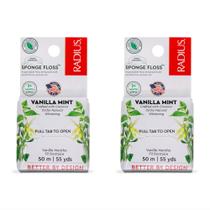 Fio Dental RADIUS Sponge Vanilla Mint 50 m, pacote com 2