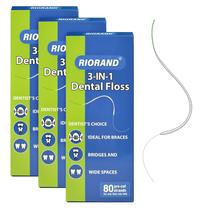 Fio dental RioRand 3 em 1 para suspensórios e 80 fios pré-cortados