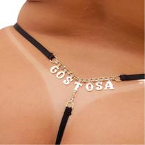 Fio Dental Strass GOSTOSA Em Renda PLUS SIZE -SexShop - for sexy