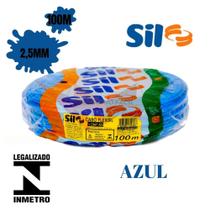Fio Elétrico 2.5mm Sil Flexível 750V Rolo Com 100 Metros Cabo Azul Fio Elétrico 2.5mm Sil Flexível 750V Rolo Com 100 Metros Cabo Azul