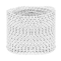 Fio elétrico coberto de tecido Helunsi 10m branco 18 AWG com 2 condutores