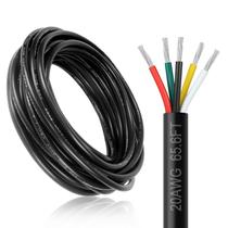 Fio elétrico DEKIEVALE 20 Gauge 5 Condutor 20m PVC Preto Fio elétrico DEKIEVALE 20 Gauge 5 Condutor 20m PVC Preto