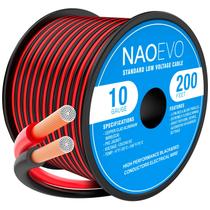 Fio elétrico NAOEVO 10 Gauge 200m 2 condutores vermelho preto
