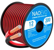 Fio elétrico NAOEVO 12 Gauge 300FT 2 condutores vermelho preto