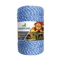 Fio eletroplástico pampeano para cerca elétrica na cor azul 500 metros 15/6 inox