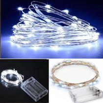 Fio Fada Cordão 20 Luz Led Plástico 2M Metro Pilha Decoração