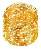 Fio Fada Cordão De Led 10M 100 Leds Fixo Pilha Branco Quente Fio Fada Cordão De Led 10M 100 Leds Fixo Pilha Branco Quente