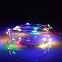 Fio Fada Prata Cobre Colorido Luz Cores Natal 2m 20 Leds Pilha Festa Decoração Fio Fada Prata Cobre Colorido Luz Cores Natal 2m 20 Leds Pilha Festa Decoração