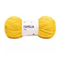 Fio Família 40g Cor 0204 Amarelo Ipe Pingouin - Ideal para Tricô e Crochê