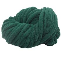 Fio Fau-chunky Chenille 500g verde escuro para crochê/tricô