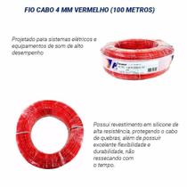 Fio Flexível para Sonorização Profissional de Alta Potência 4 mm 50 Metros Cristal Vermelho - PERMAK