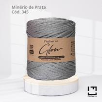 Fio Glow Fischer com 200m 5 mm 100% Poliéster com luréx COR:345 MINERIO DE PRATA