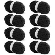 Fio HOMBYS Black Chunky Chenille para crochê 227g Fio HOMBYS Black Chunky Chenille para crochê 227g