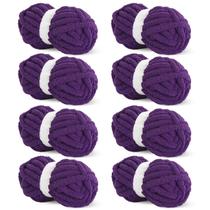 Fio HOMBYS Dark Purple Chunky Chunky para crochê 8x227g Fio HOMBYS Dark Purple Chunky Chunky para crochê 8x227g